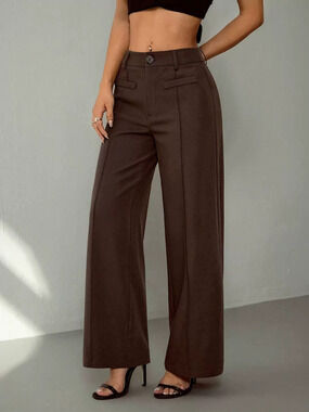 Zara Business Casual Straight Leg Solid Color Pants